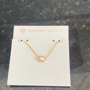 Kendra Scott Gold Necklace with White Stone